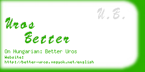 uros better business card